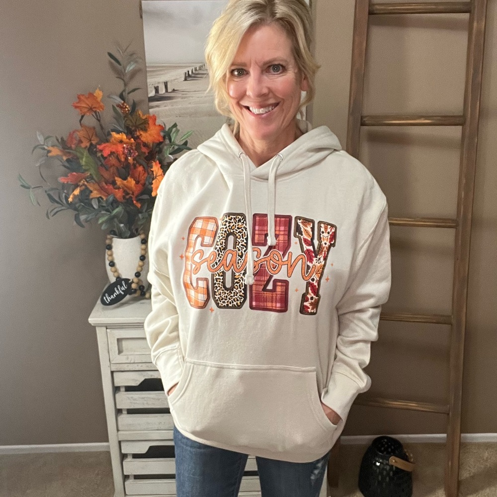 Cozy Season Graphic Plaid & Leopard Hoodie